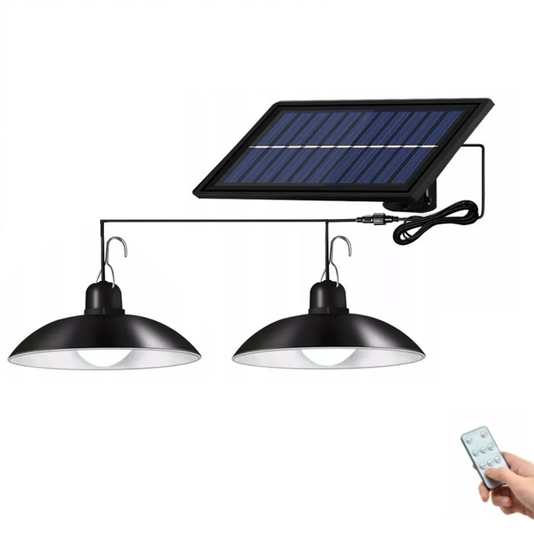 LED solar hanglamp - Koud wit - 100 Lumen - Met afstandsbediening - 2 stuks LED solar hanglamp - Koud wit - 100 Lumen - Met afstandsbediening - 2 stuks